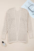 Mix Pattern Hollowed Knit Open Front Cardigan